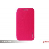 Кожаный чехол книжка Usams для Samsung Galaxy Core Duos I8262 (розовый)